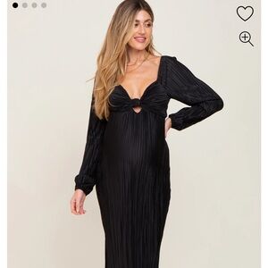 Gilli Black Sequin Embellished Gown with Bishop Sleeves maternity